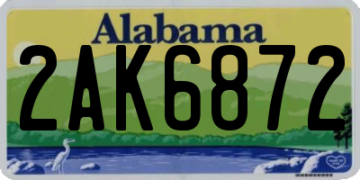 AL license plate 2AK6872