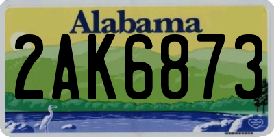 AL license plate 2AK6873