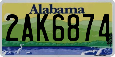 AL license plate 2AK6874