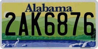 AL license plate 2AK6876