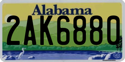 AL license plate 2AK6880