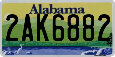 AL license plate 2AK6882