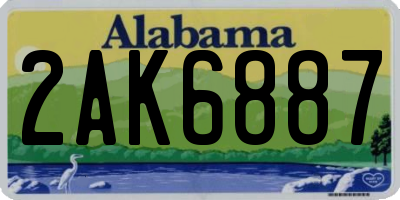 AL license plate 2AK6887