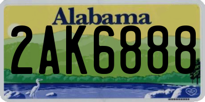 AL license plate 2AK6888