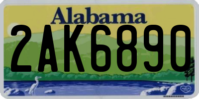 AL license plate 2AK6890
