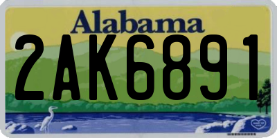 AL license plate 2AK6891