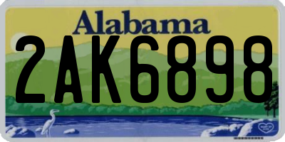 AL license plate 2AK6898