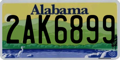 AL license plate 2AK6899