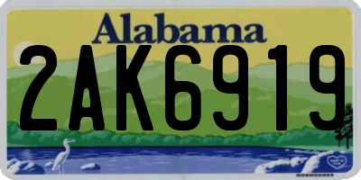 AL license plate 2AK6919