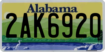 AL license plate 2AK6920