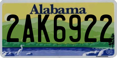 AL license plate 2AK6922