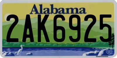 AL license plate 2AK6925