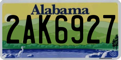 AL license plate 2AK6927