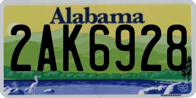 AL license plate 2AK6928