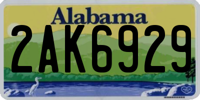 AL license plate 2AK6929