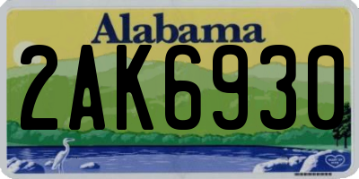AL license plate 2AK6930