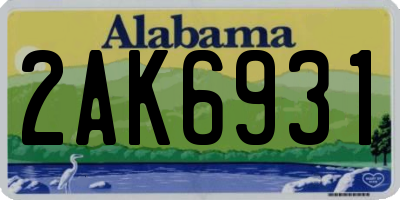 AL license plate 2AK6931
