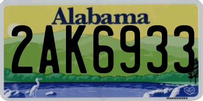 AL license plate 2AK6933