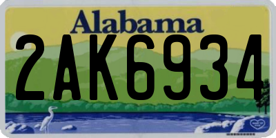 AL license plate 2AK6934