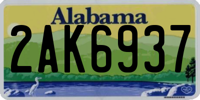 AL license plate 2AK6937
