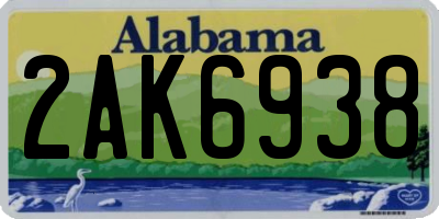AL license plate 2AK6938