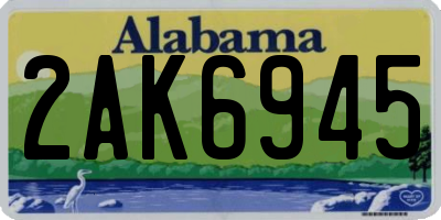 AL license plate 2AK6945