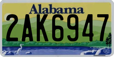 AL license plate 2AK6947