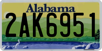 AL license plate 2AK6951