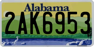 AL license plate 2AK6953