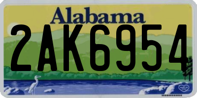AL license plate 2AK6954