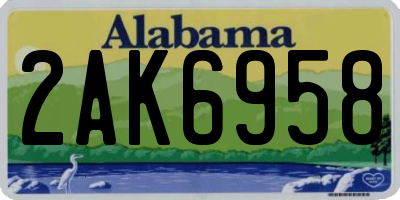 AL license plate 2AK6958