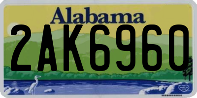 AL license plate 2AK6960