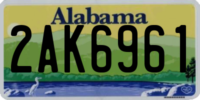 AL license plate 2AK6961