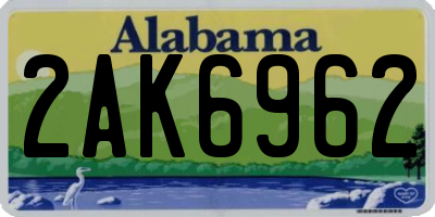 AL license plate 2AK6962