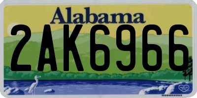 AL license plate 2AK6966