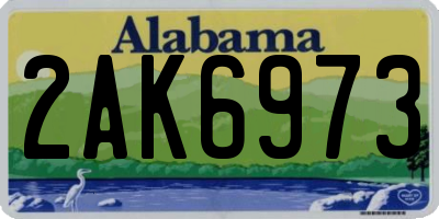 AL license plate 2AK6973