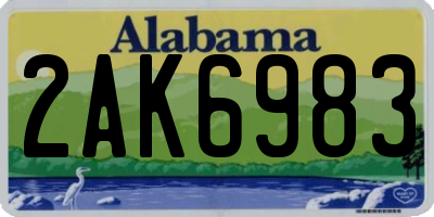 AL license plate 2AK6983