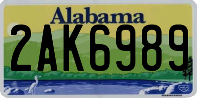 AL license plate 2AK6989