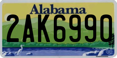 AL license plate 2AK6990