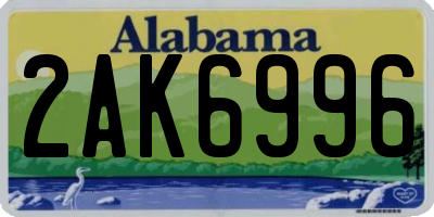 AL license plate 2AK6996