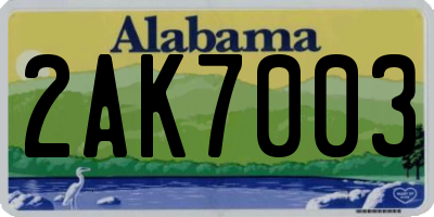 AL license plate 2AK7003