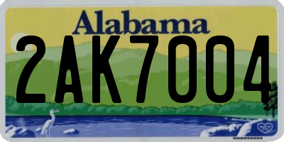 AL license plate 2AK7004