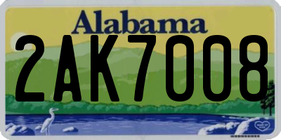 AL license plate 2AK7008