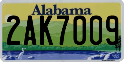AL license plate 2AK7009