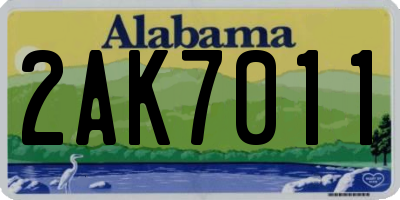 AL license plate 2AK7011