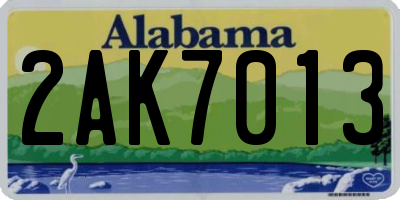 AL license plate 2AK7013