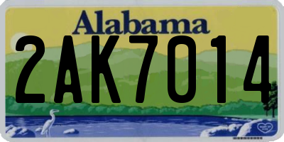 AL license plate 2AK7014