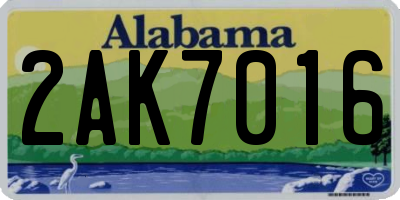 AL license plate 2AK7016
