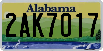 AL license plate 2AK7017