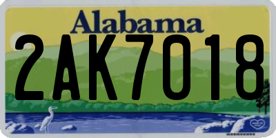 AL license plate 2AK7018